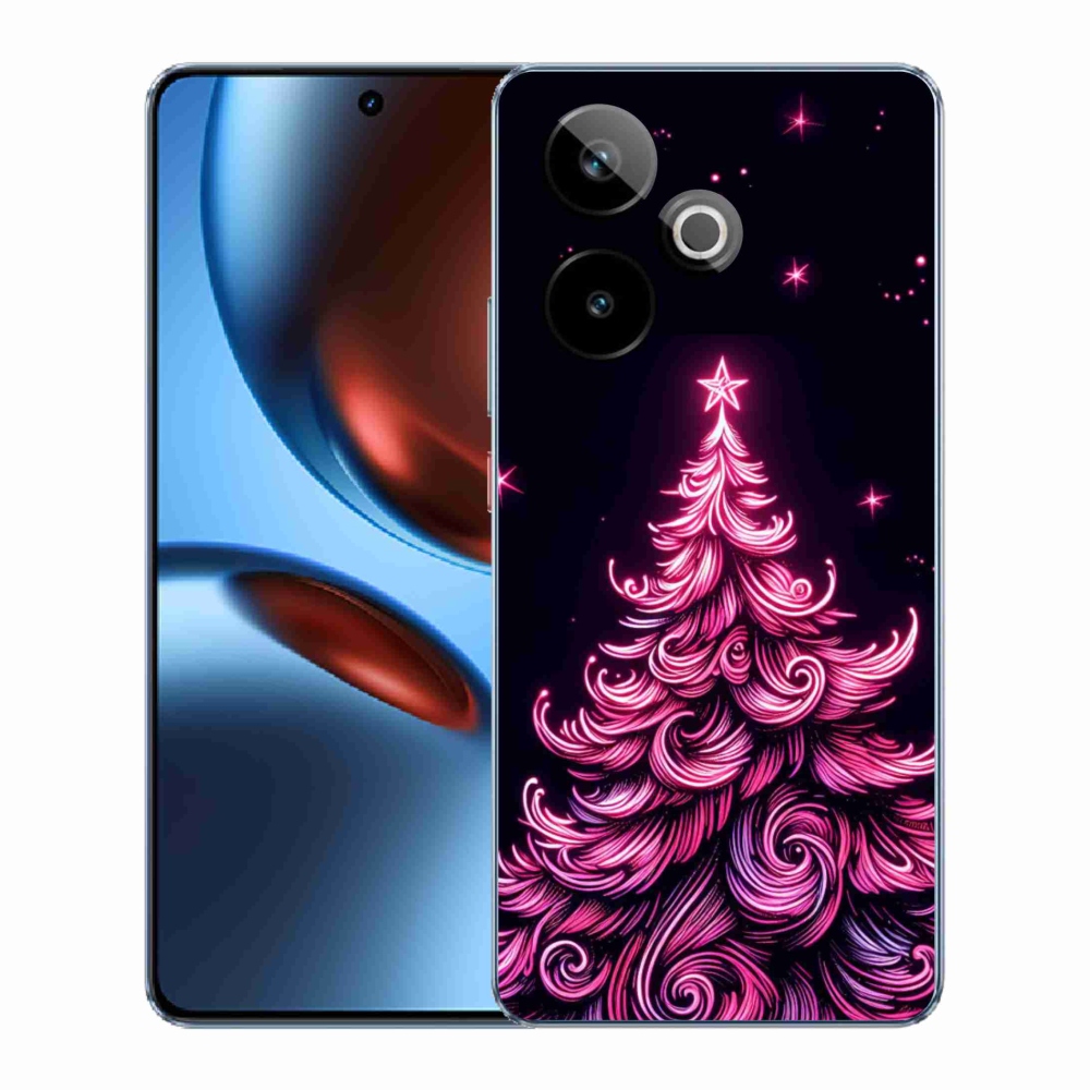 Rugalmas zselés tok mmCase képpel Realme GT 7 5G/GT 7T 5G - neon karácsonyfa 2