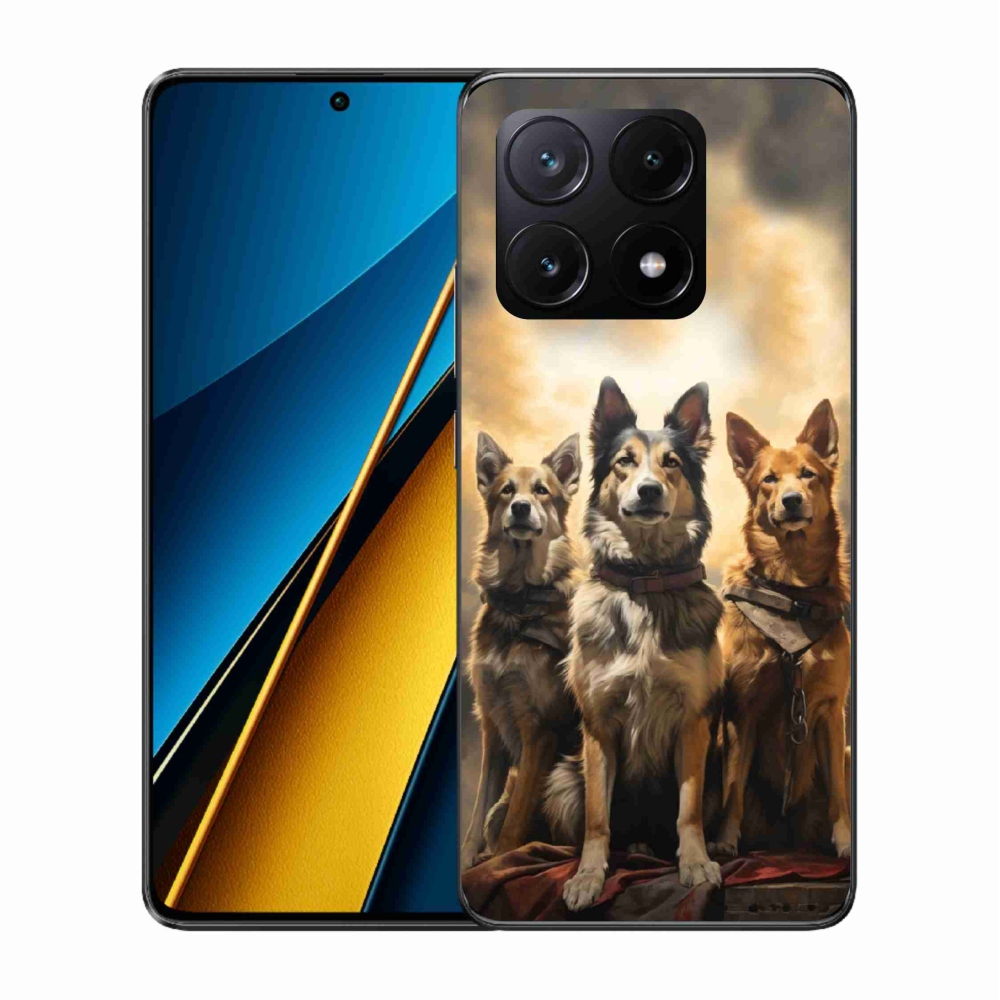 Gél borítás mmCase a Xiaomi Poco X6 Pro 5G számára - három kutya