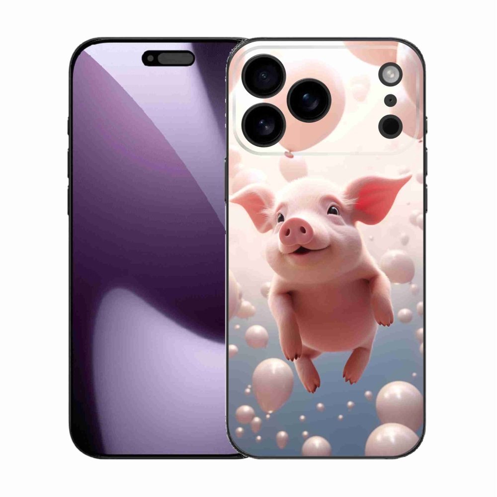 Gél borítás mmCase iPhone 17 Pro Max készülékhez - malacka lufikkal
