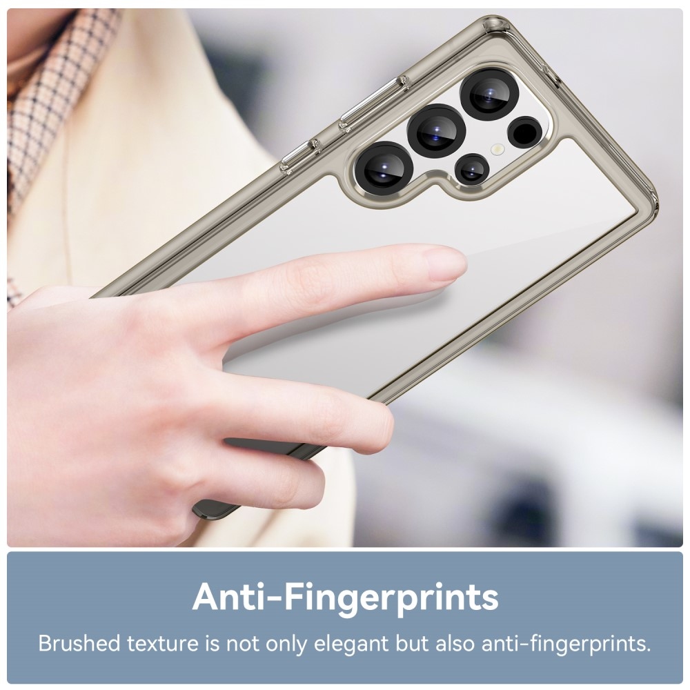 Gél tok kemény hátlappal Samsung Galaxy S25 Ultra készülékhez - szürke