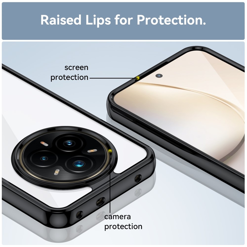 Gél tok fix hátlappal a Realme 14 Pro+ 5G készülékhez - fekete