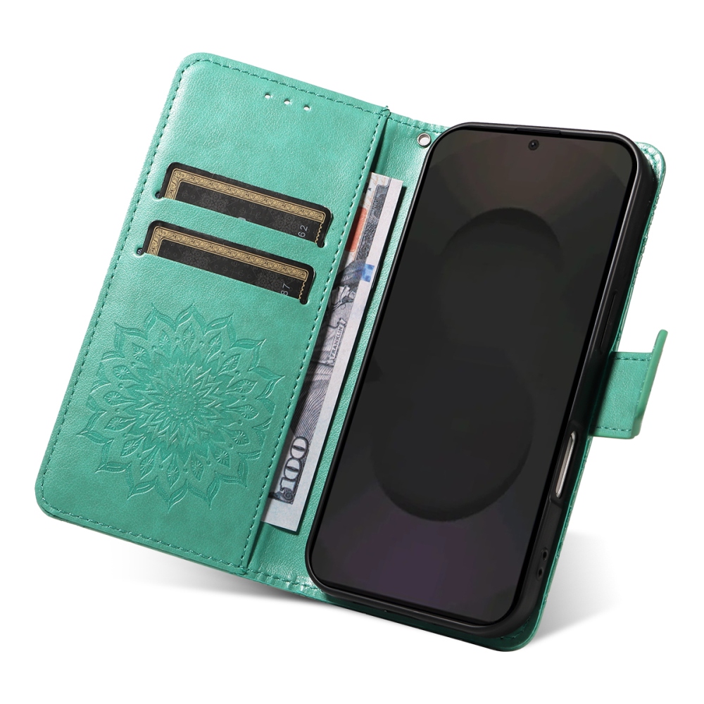 Napraforgó könyv tok Samsung Galaxy S25 FE készülékhez - teáskék