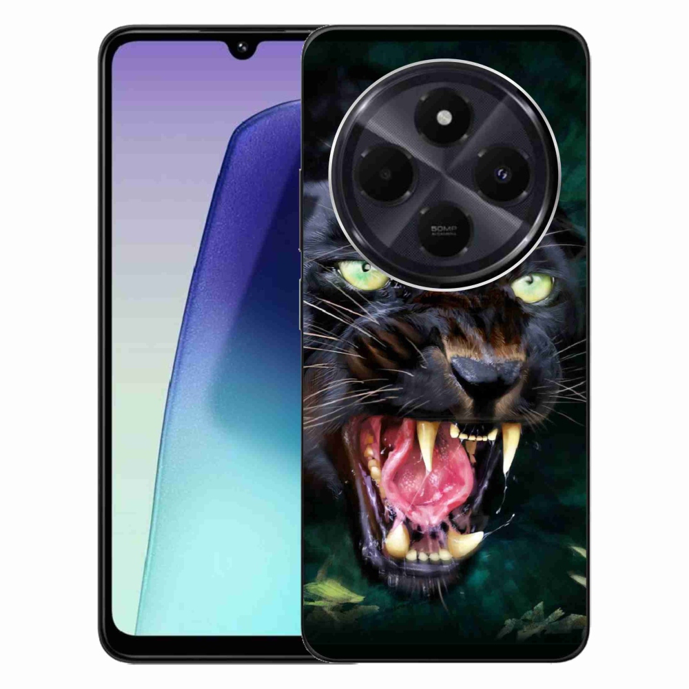 Gél borítás mmCase a Xiaomi Redmi 14C/Poco C75 számára - dühös fekete párduc