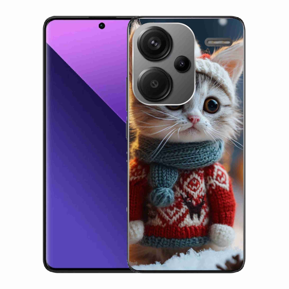 Gél borítás mmCase a Xiaomi Redmi Note 13 Pro+ 5G számára - cica pulóverben