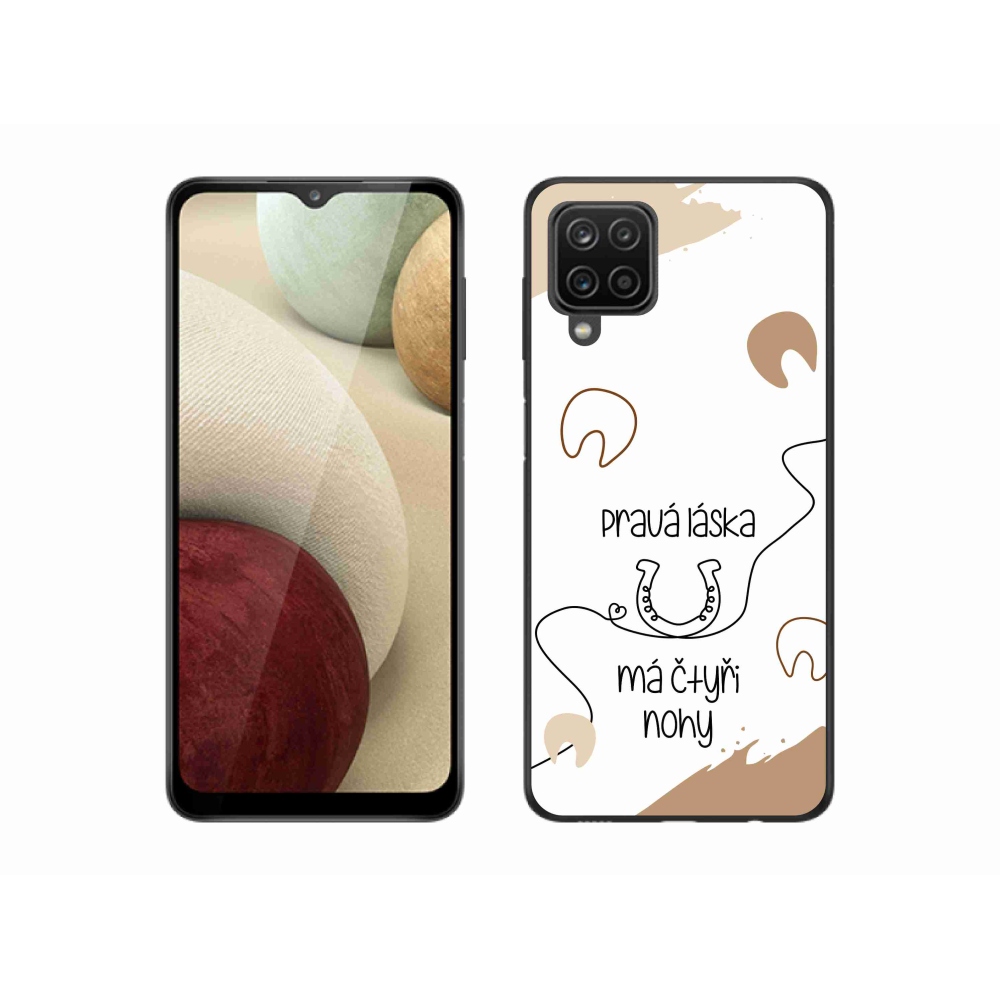 Gél borítás mmCase Samsung Galaxy A12 készülékhez - ló motívum fehér háttér