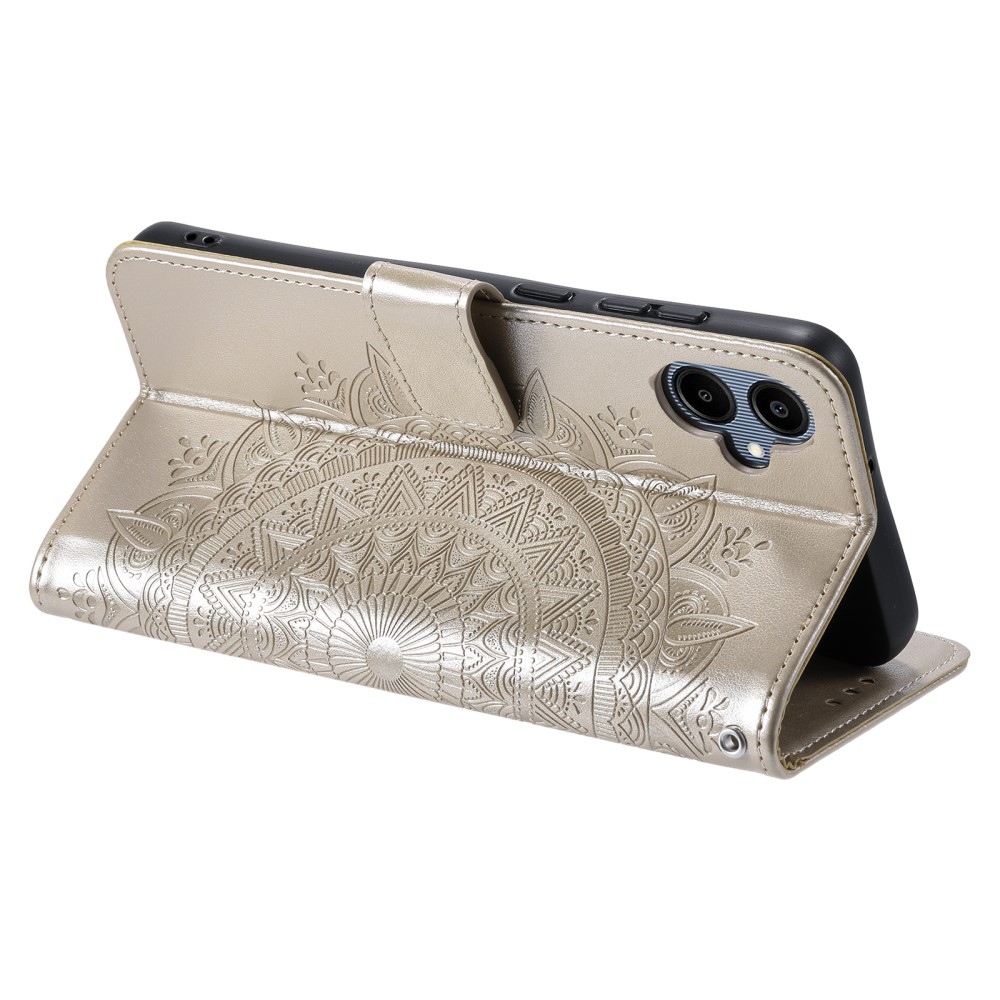 Mandala könyv tok a Samsung Galaxy A06 4G készülékhez - arany színben