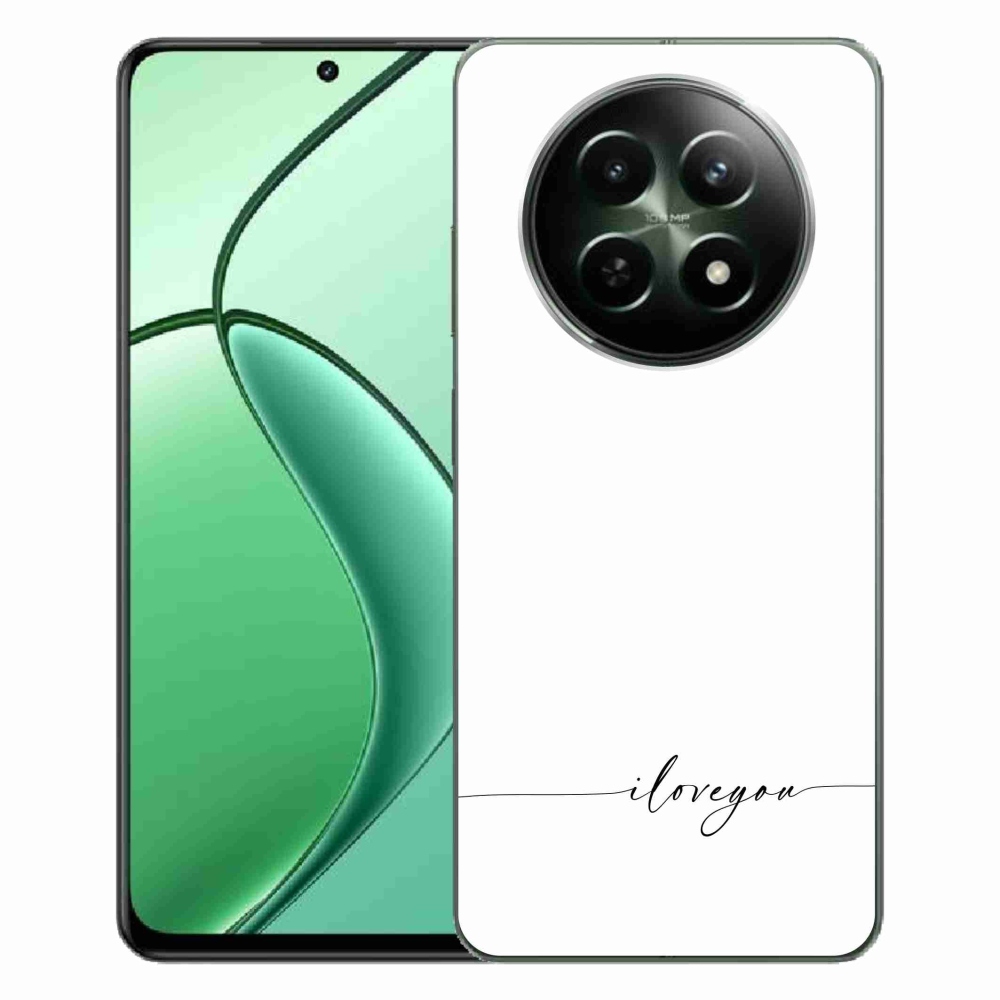 Gél borító mmCase a Realme 12 5G/12x 5G készülékhez - I love you fehér háttérrel