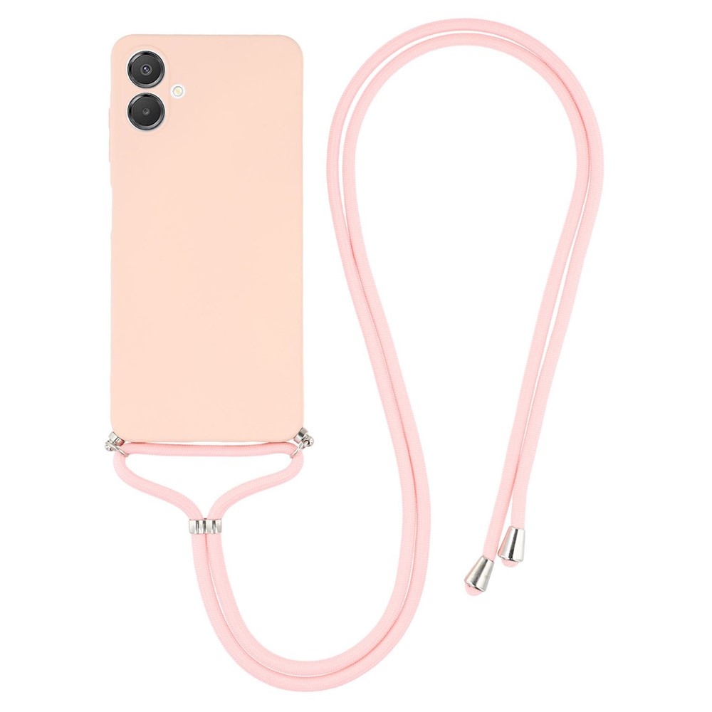 Bélelt zselés tok húzózsinórral Samsung Galaxy A07 4G - rózsaszínű