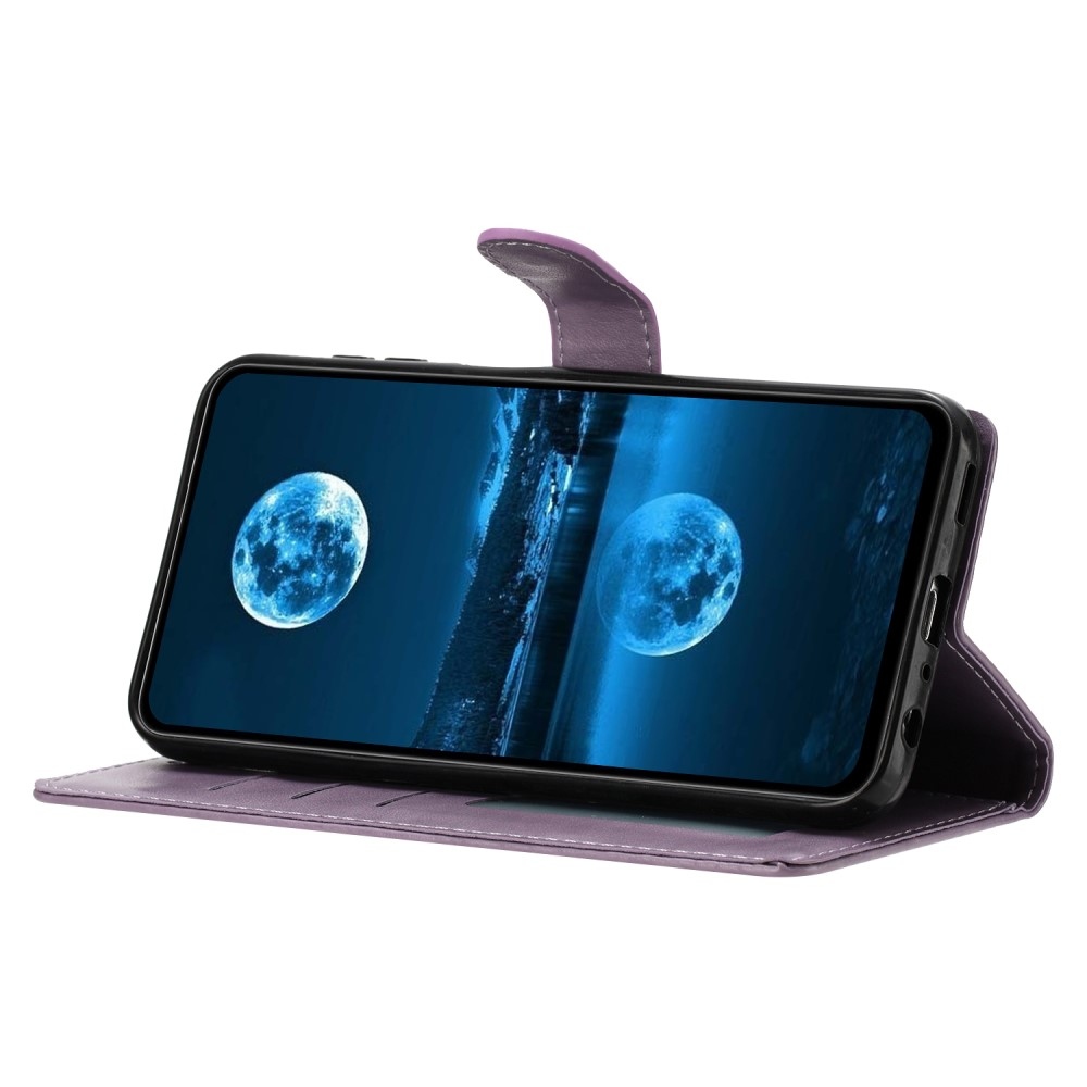 Vérrögök könyv tok Samsung Galaxy S25 Edge készülékhez - lila