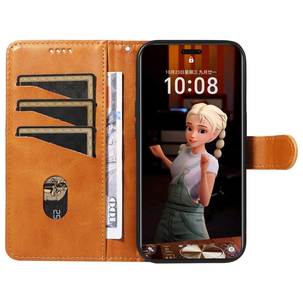 Póló alakú könyvtáska Honor Magic 7 Pro 5G számára - barna