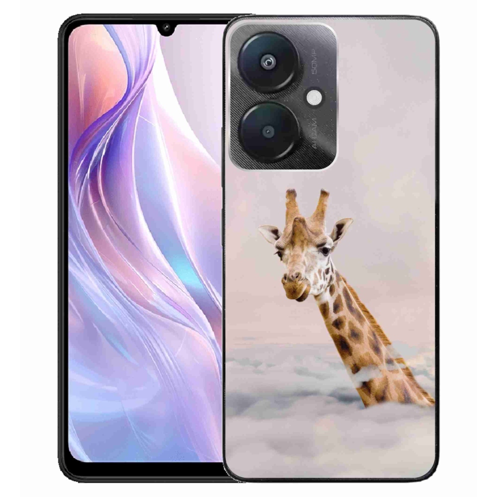 Gél borító mmCase a Xiaomi Redmi 13C 5G-hez - zsiráf a felhőkben