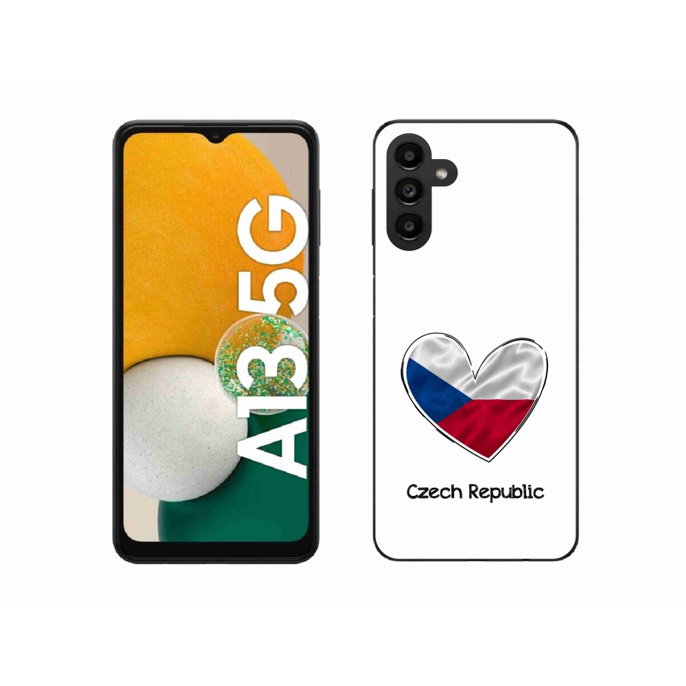 Gél borító mmCase Samsung Galaxy A13 5G - zászlós szív fehér háttérrel