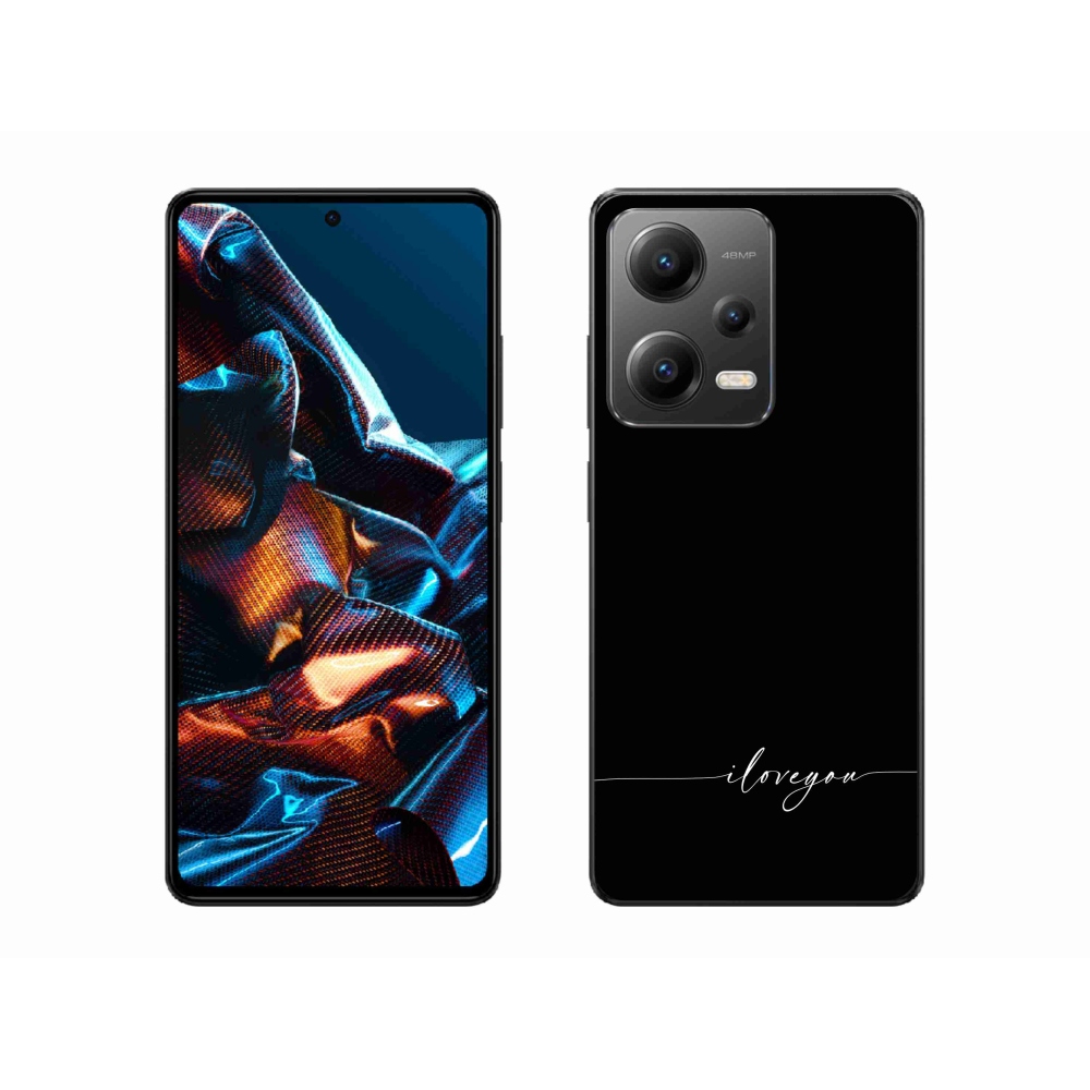 Gél borítás mmCase a Xiaomi Redmi Note 12 Pro 5G-hez - Szeretlek fekete háttérrel