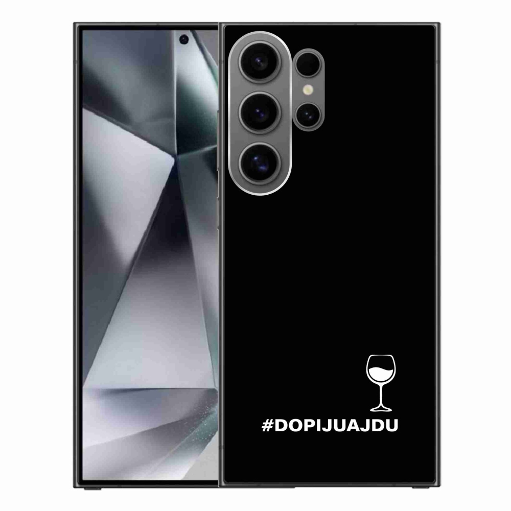 Gél borítás mmCase Samsung Galaxy S24 Ultra készülékhez - bor motívum fekete alapon