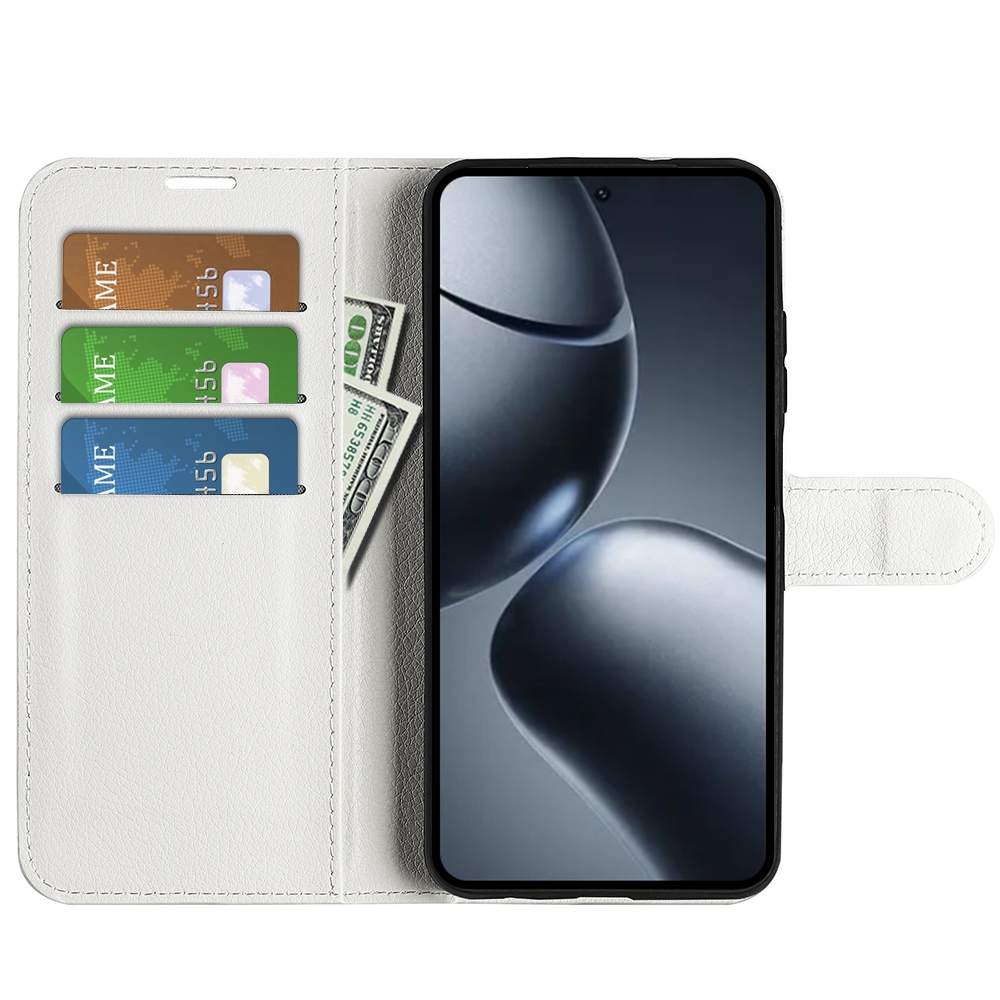 Litchi könyv tok Xiaomi 15T-hez - fehér