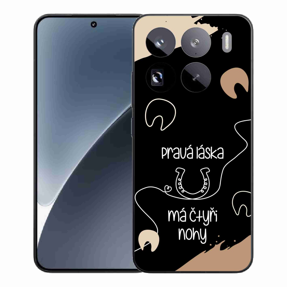 Gél borítás mmCase a Xiaomi 15 Pro-hoz - ló motívum fekete háttérrel