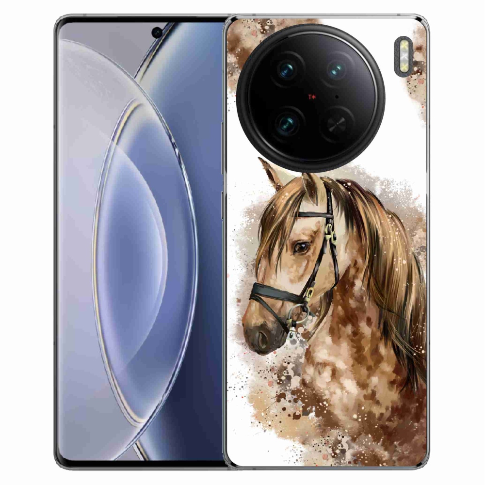 Zselés borítás mmCase a Vivo X90 Pro készülékhez - barna rajzfilm ló