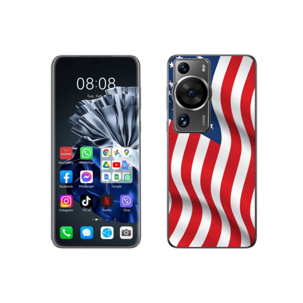 Gél borító mmCase a Huawei P60 Pro számára - amerikai zászló
