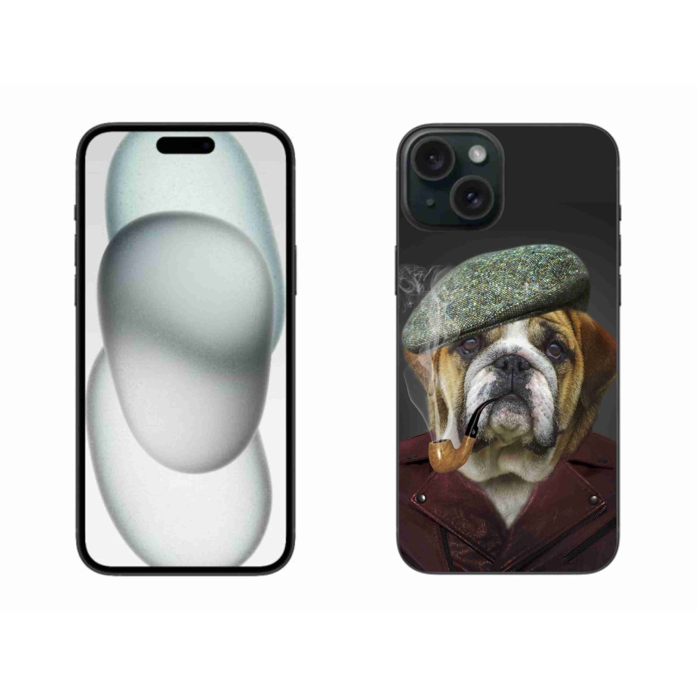 Zselés borítás mmCase iPhone 15 Plus készülékhez - kutya csővel