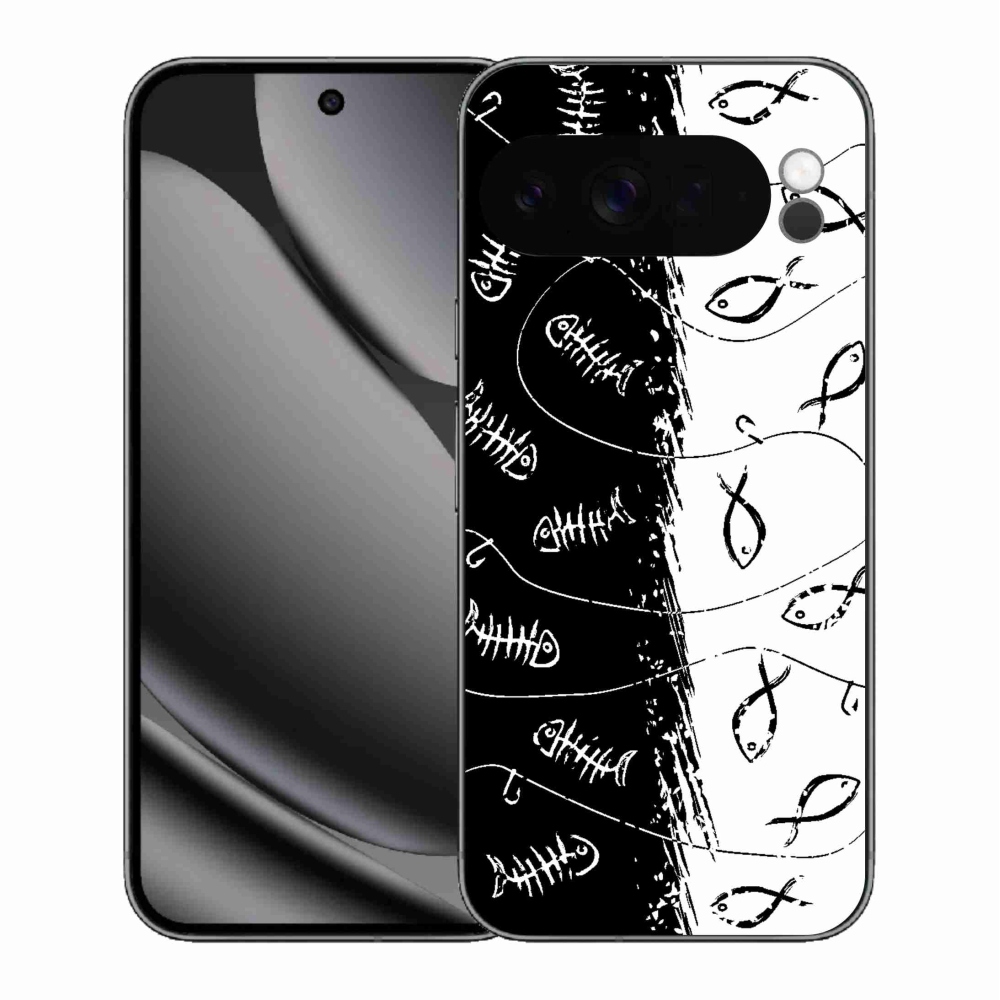 Zselés borítás mmCase a Google Pixel 10 Pro XL számára - csontvázak és halak