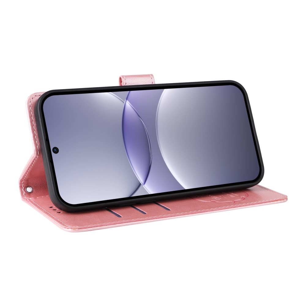 Virágos könyv tok a Huawei Nova 13 5G-hez - rózsaszínű