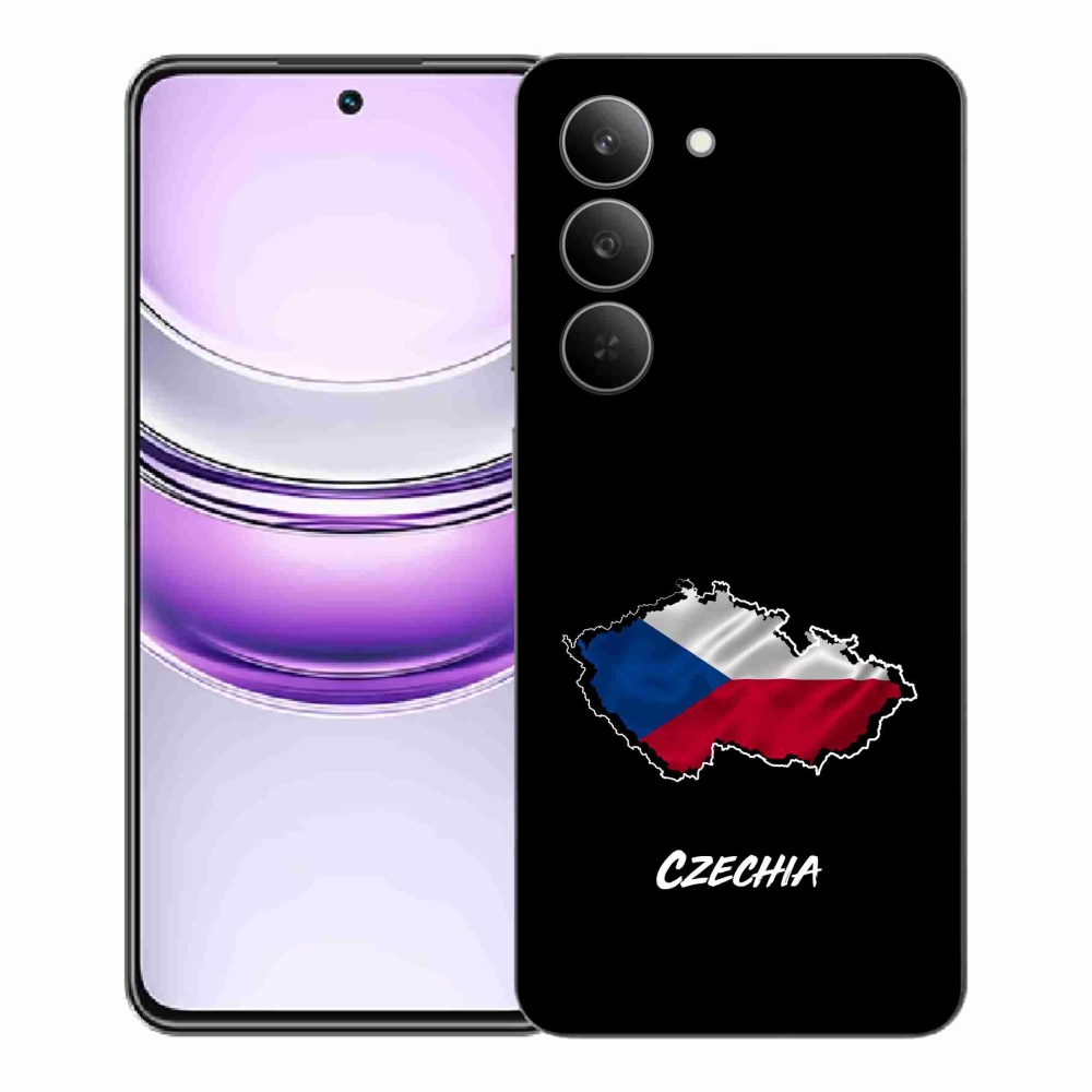 Gél borító mmCase a Realme 14x 5G készülékhez - Csehország fekete háttér