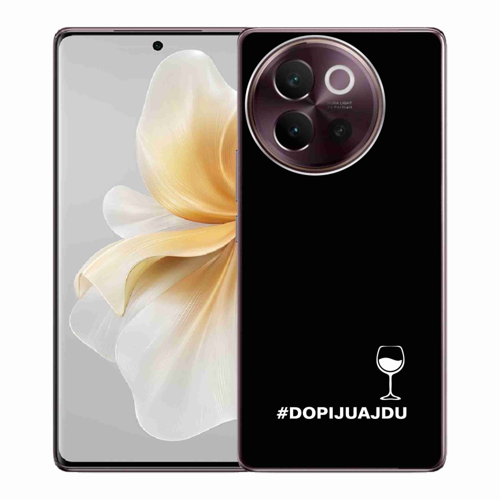 Gél borítás mmCase a Vivo V40 Lite 5G készülékhez - bor motívum fekete háttérrel