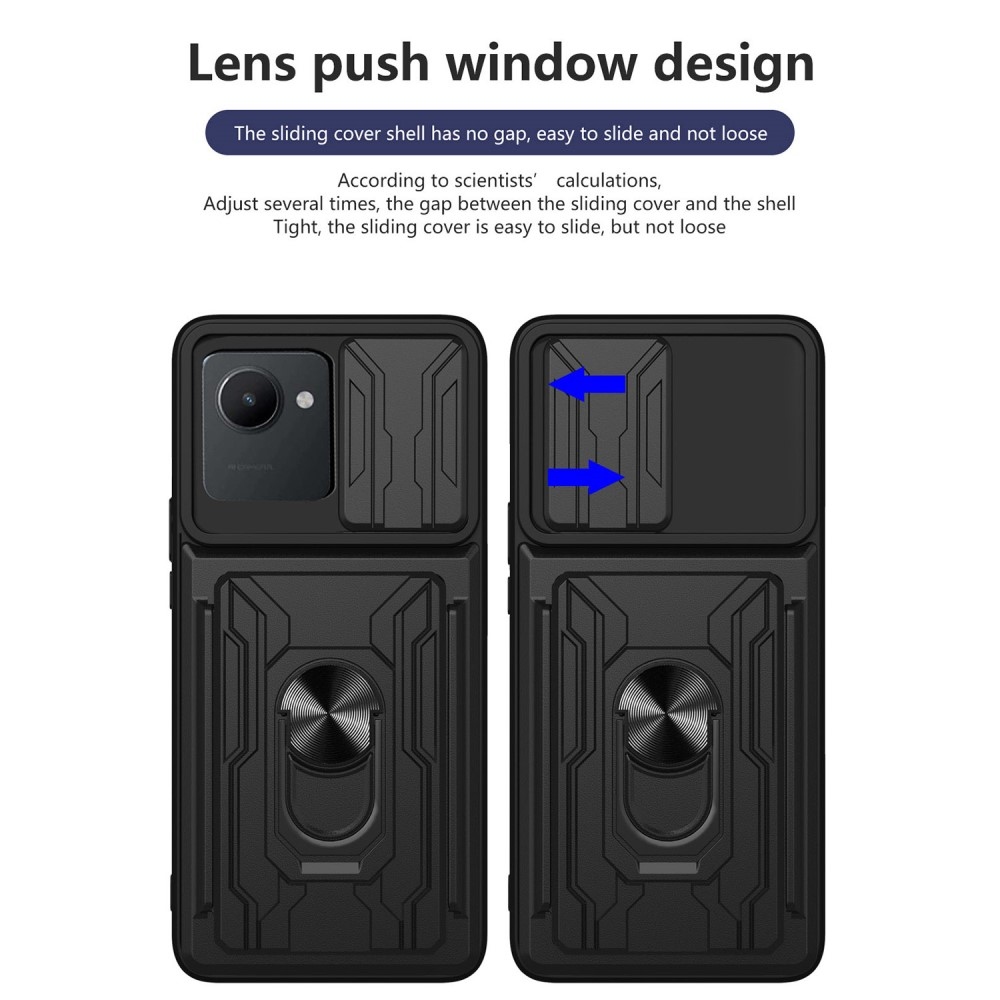 Csúszásálló hibrid borítás a Realme C30 készülékhez - fekete