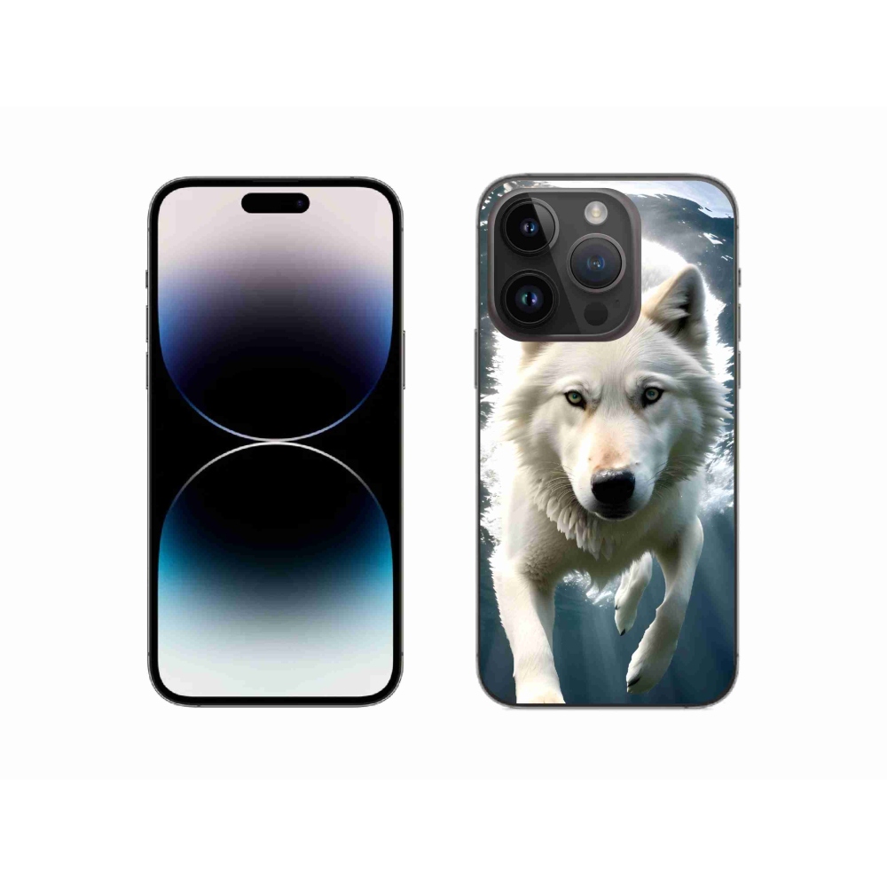 Zselés borítás mmCase iPhone 14 Pro készülékhez - fehér farkas