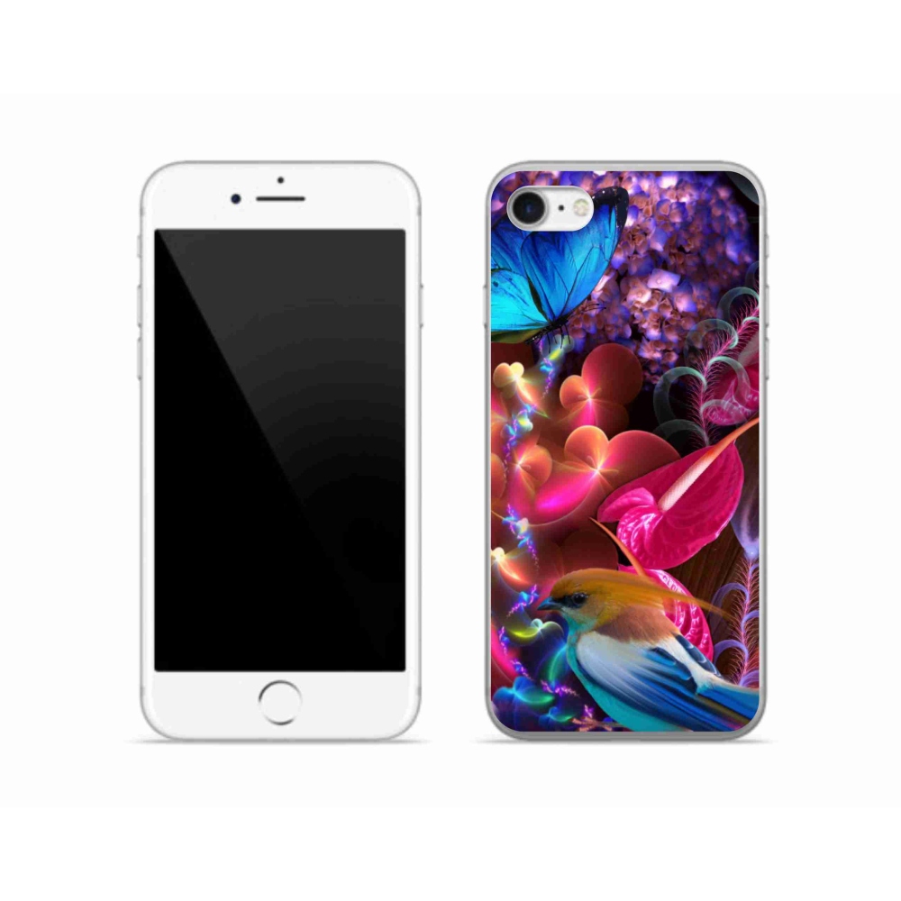 Zselés borítás mmCase iPhone SE (2022) - színes virágok