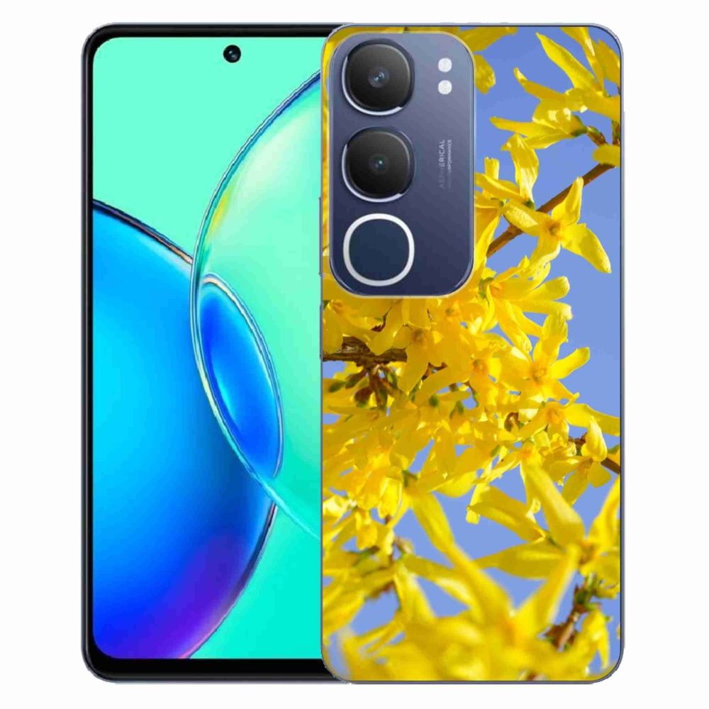 Gél védőhuzat mmCase a Vivo Y19s készülékhez - sárga virágok