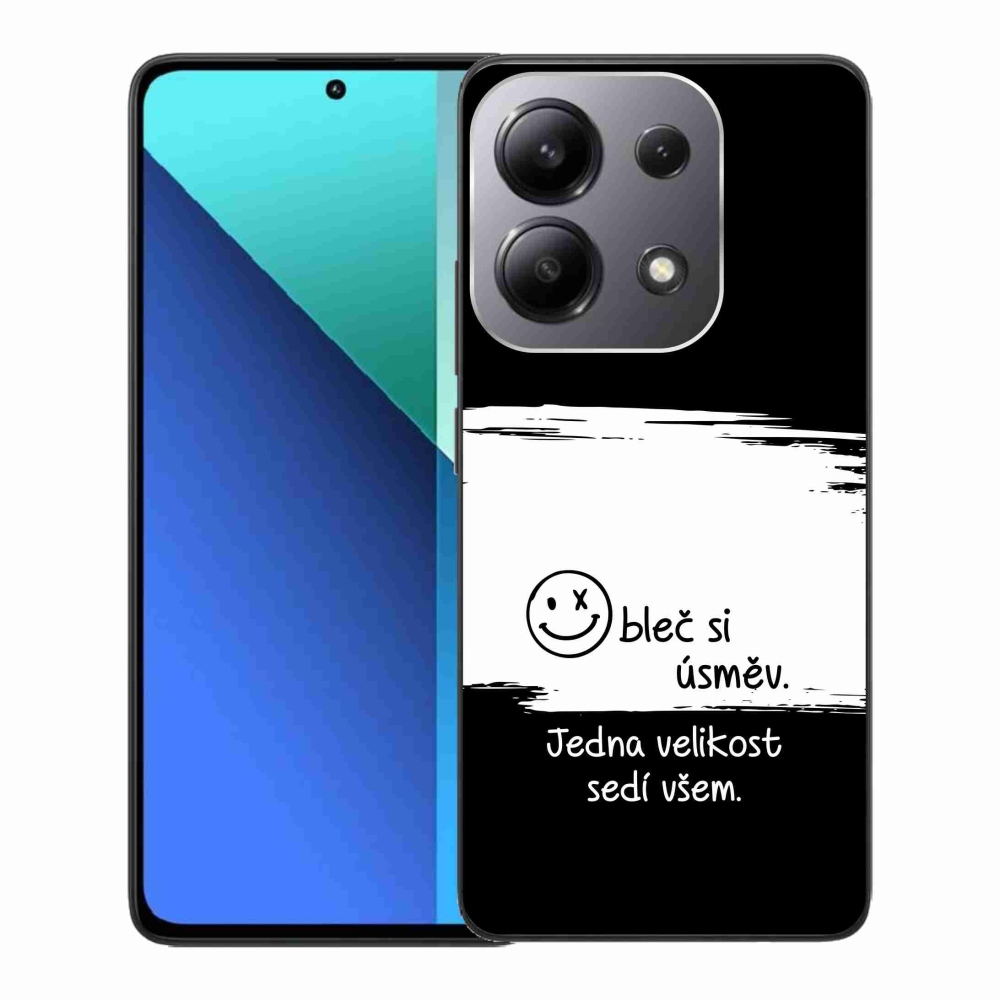 Gél borító mmCase a Xiaomi Redmi Note 13-hoz - vicces szöveg 8 fehér és fekete háttérrel