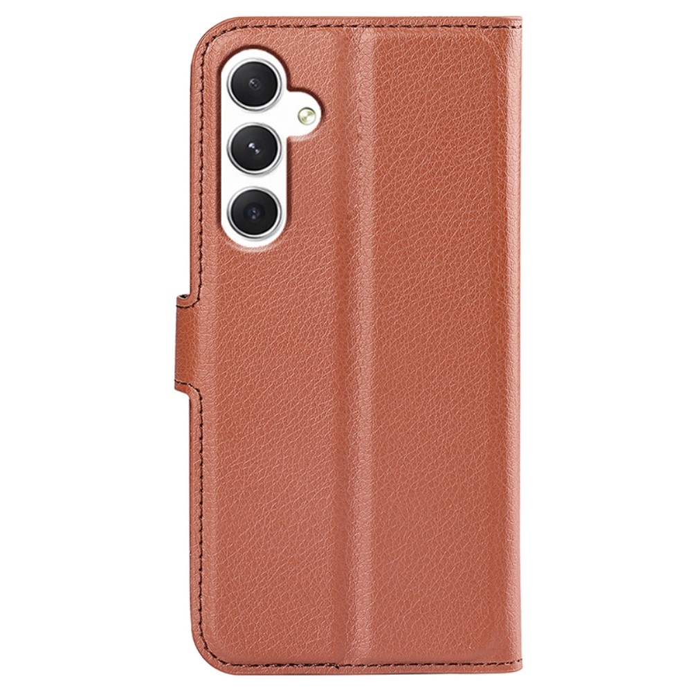 Litchi könyv tok Samsung Galaxy S24-hez - barna