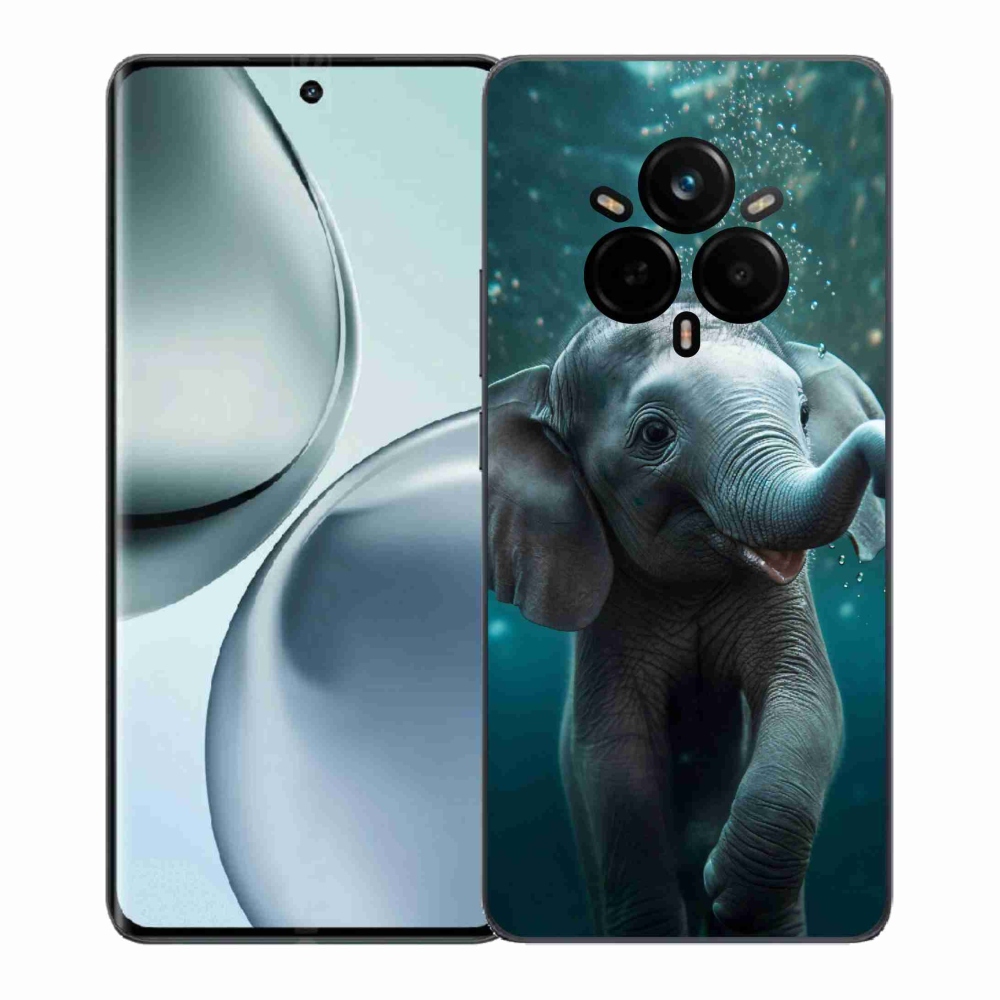 Zselés borítás mmCase a Realme 14 Pro+ 5G számára - víz alatti elefánt