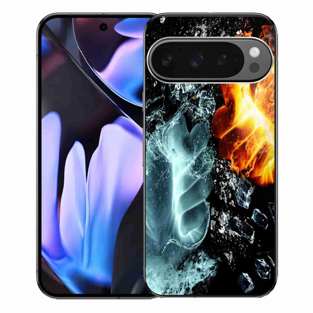 Zselés borítás mmCase a Google Pixel 9 Pro XL számára - víz és tűz