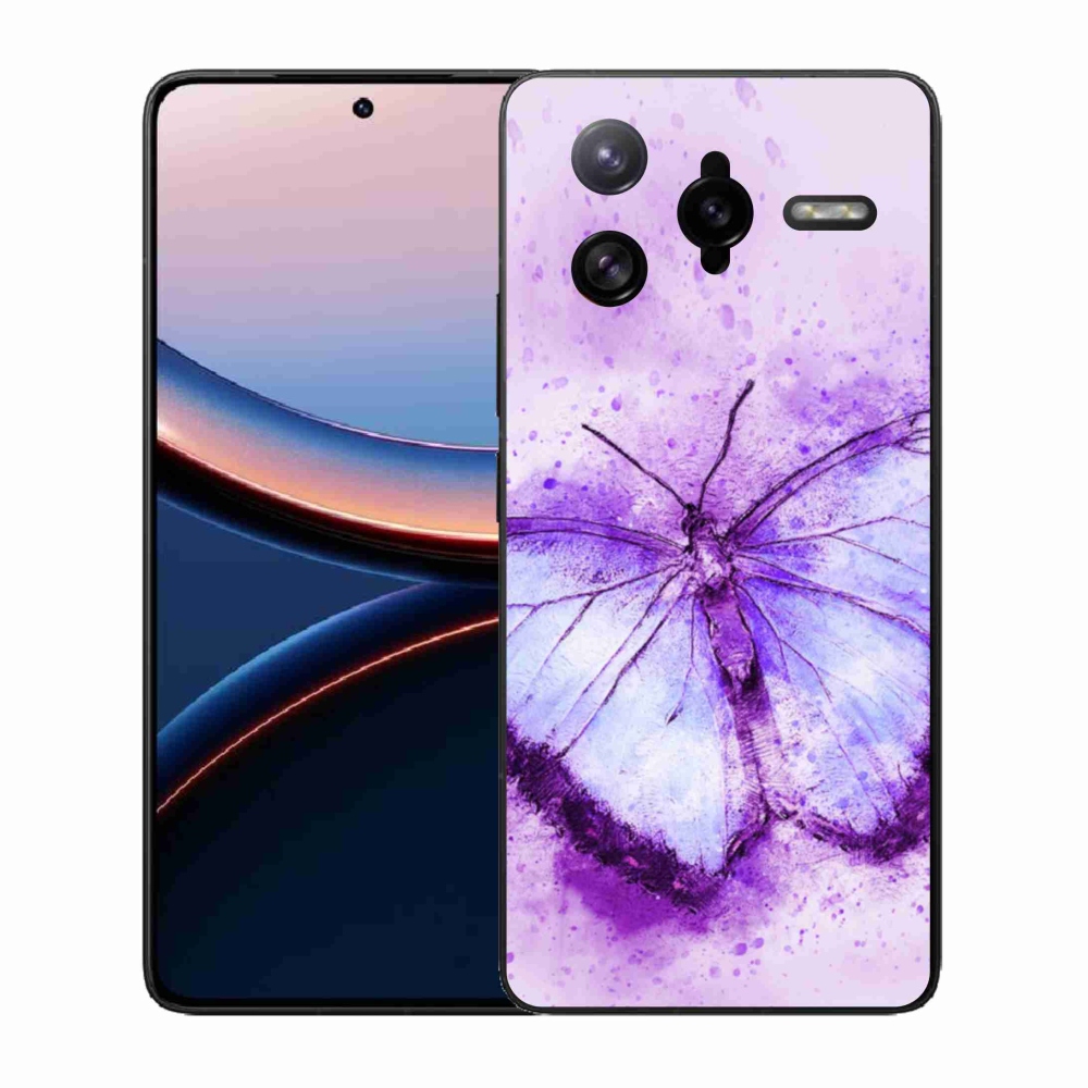 Gél borítás mmCase a Xiaomi Poco F7 Ultra számára - lila pillangó