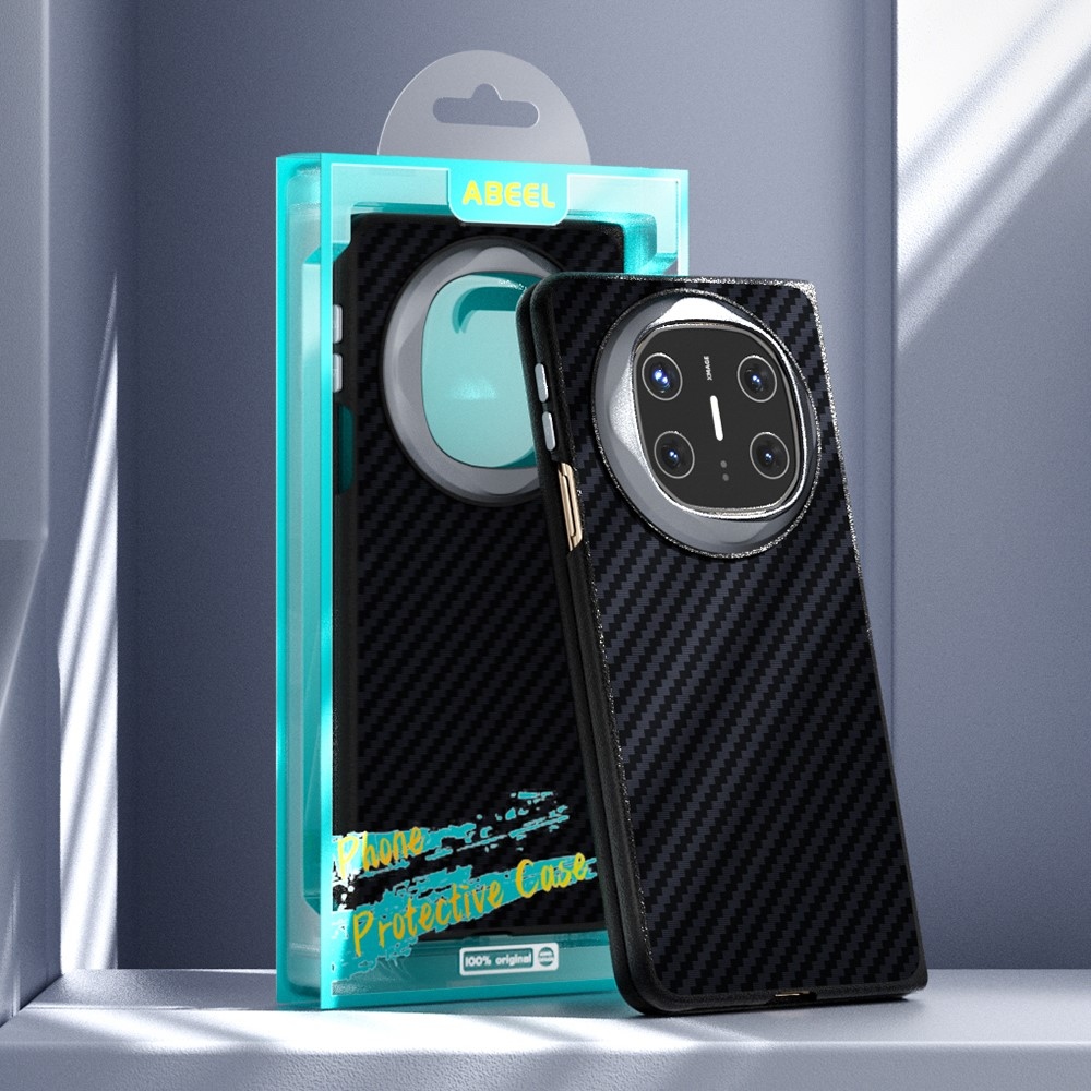 ABEEL tok műanyag borítás műbőrrel a Huawei Mate X6 készülékre - fekete