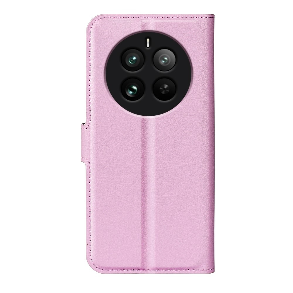 Litchi könyvtáska a Realme 12 Pro 5G/12 Pro+ 5G 12 Pro+ 5G készülékhez - rózsaszín