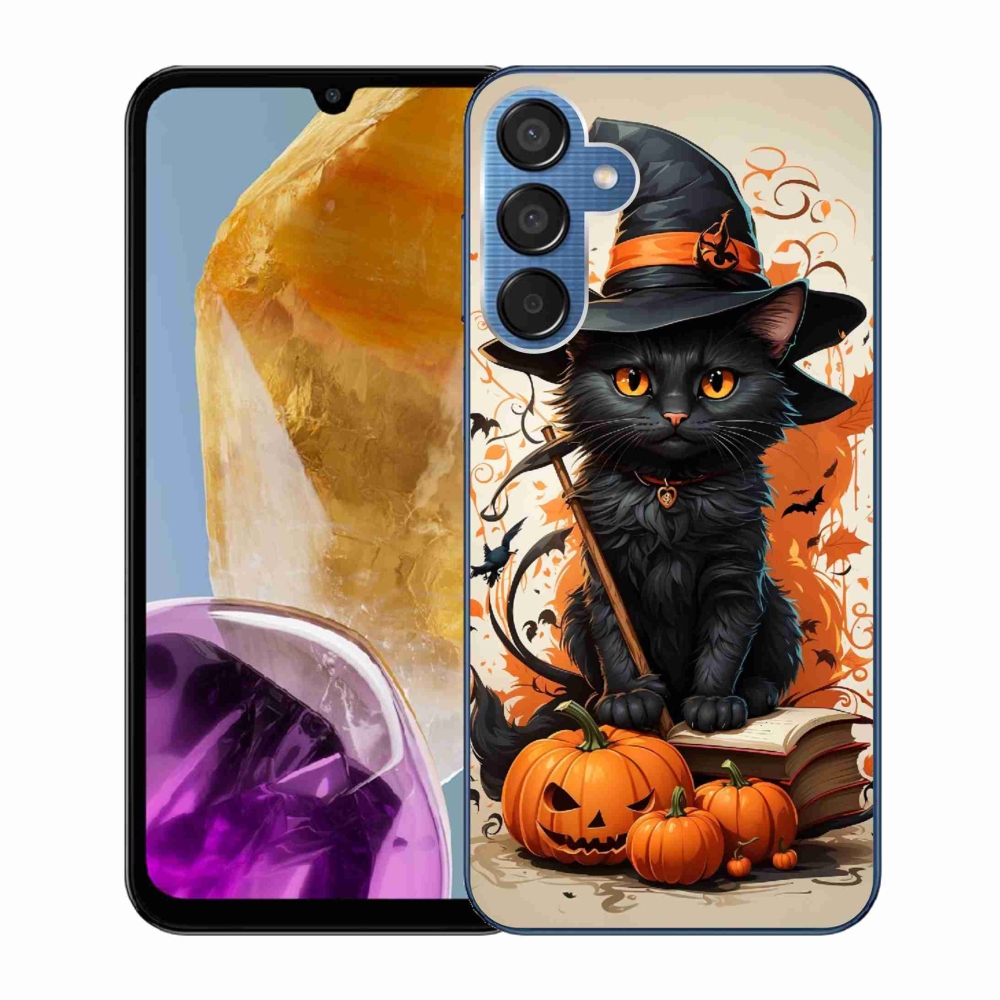 Zselés borítás mmCase Samsung Galaxy M15 5G - macska varázslóhoz