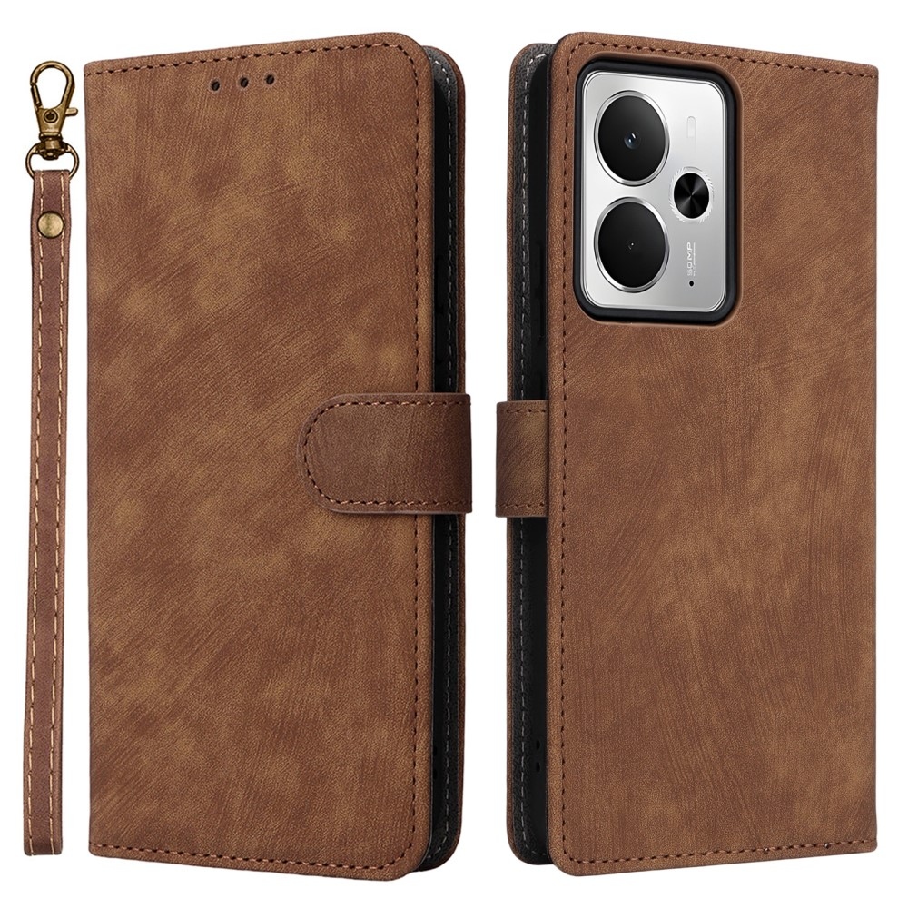 RFID könyvtáska a Realme 14 5G/ 14T 5G készülékhez - barna