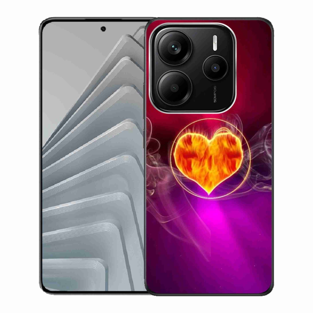 Gél borítás mmCase a Xiaomi Redmi Note 14 5G számára - tüzes szív