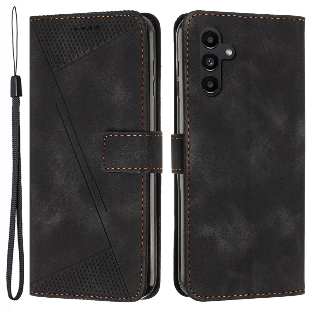 Háromszög alakú könyv tok Samsung Galaxy S25 készülékhez - fekete