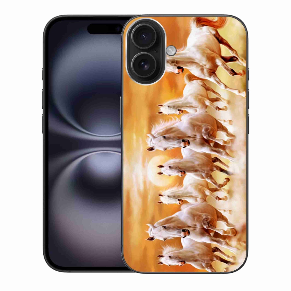 Gél tok mmCase iPhone 16 Plus készülékhez - lovak 2