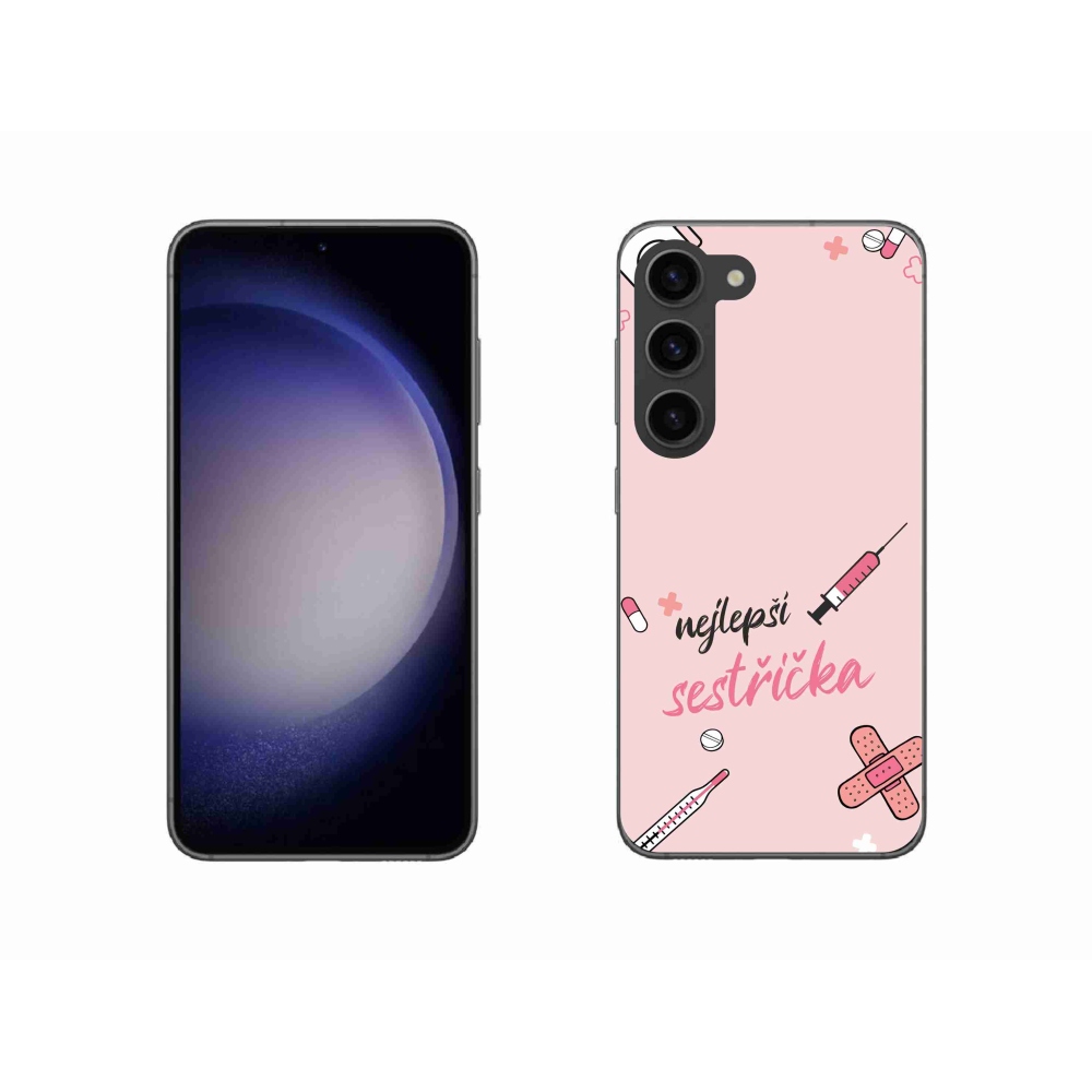 Gél borító mmCase Samsung Galaxy S23 5G - legjobb kishúg rózsaszín háttérrel