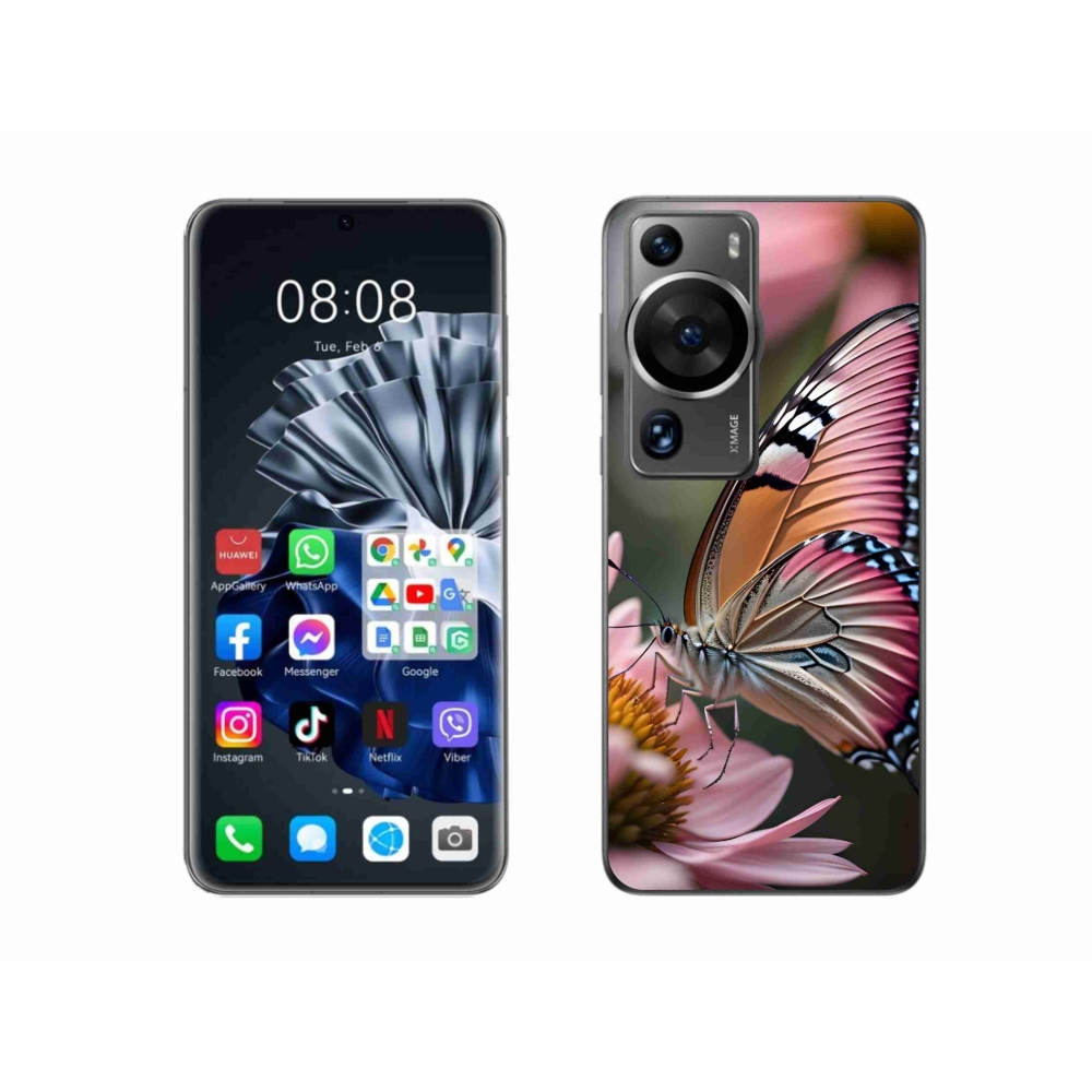 Gél borítás mmCase a Huawei P60 Pro számára - színes pillangó