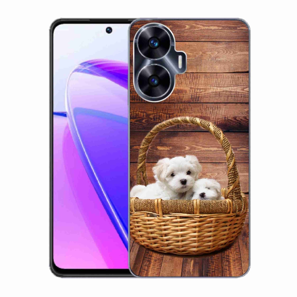 Gél borítás mmCase a Realme C55 készülékhez - kölyökkutyák