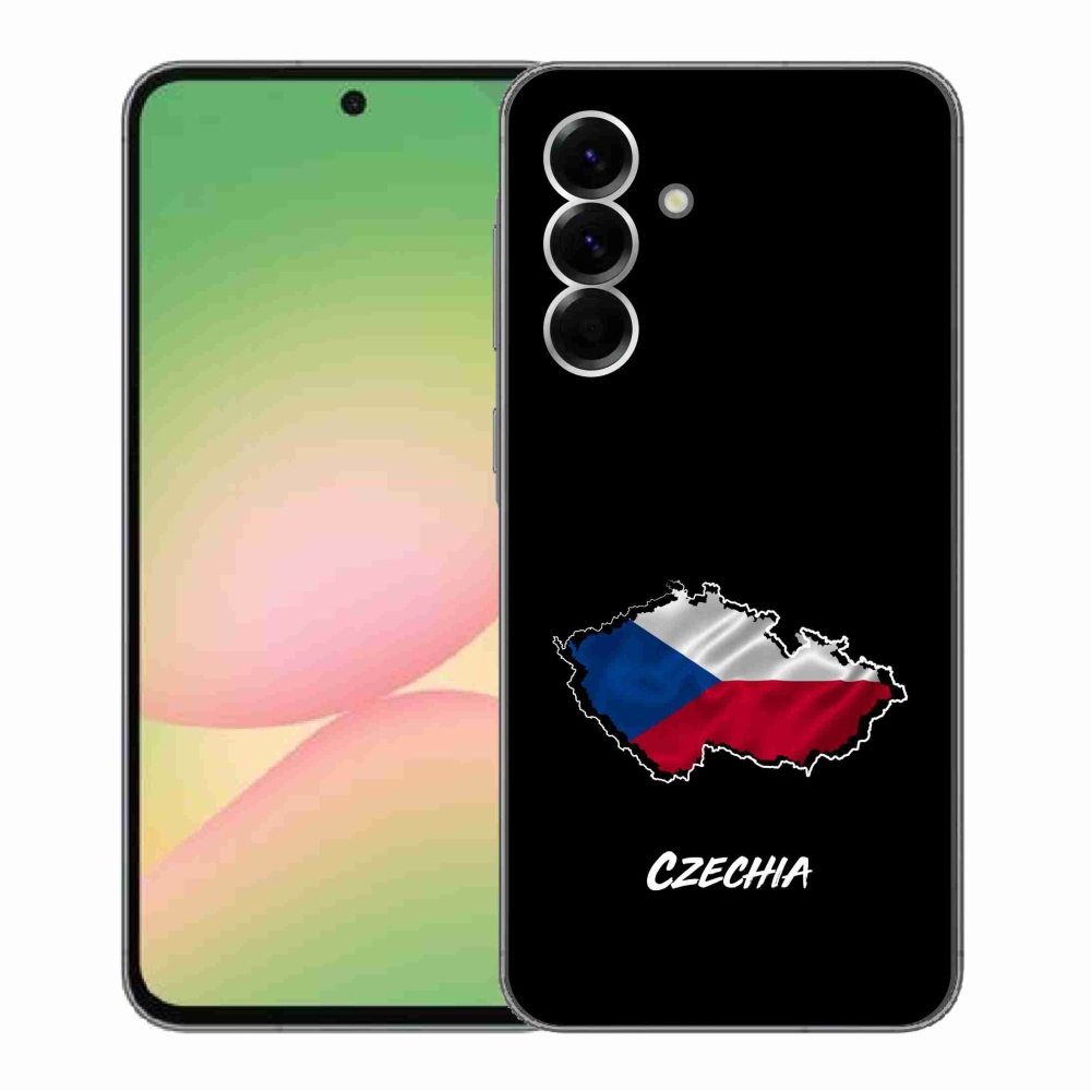 Gél védőhuzat mmCase Samsung Galaxy A56 5G - Csehország fekete háttérrel