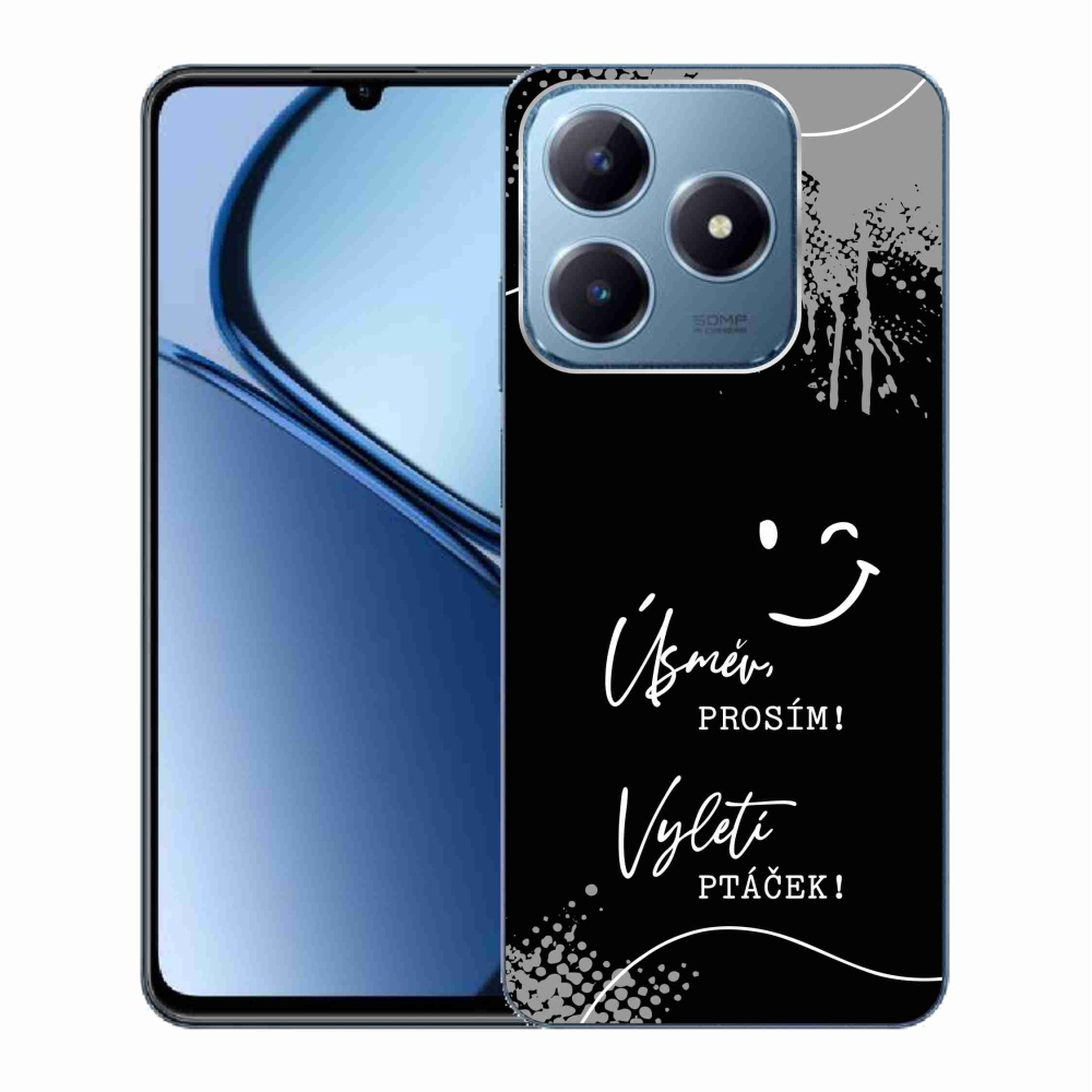 Gél borító mmCase a Realme C63 készülékhez - vicces szöveg 4 fekete háttér