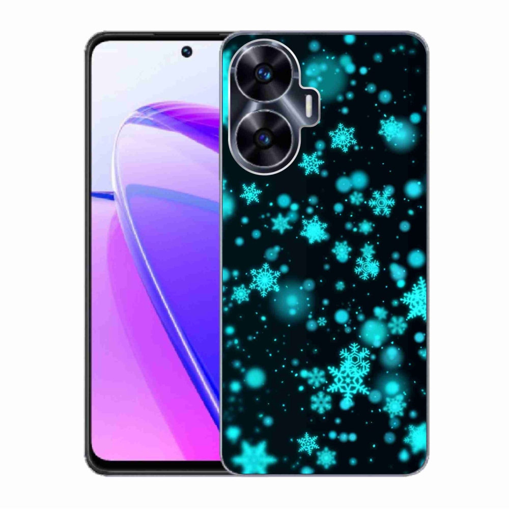 Gél borító mmCase a Realme C55 készülékhez - hópelyhek 1