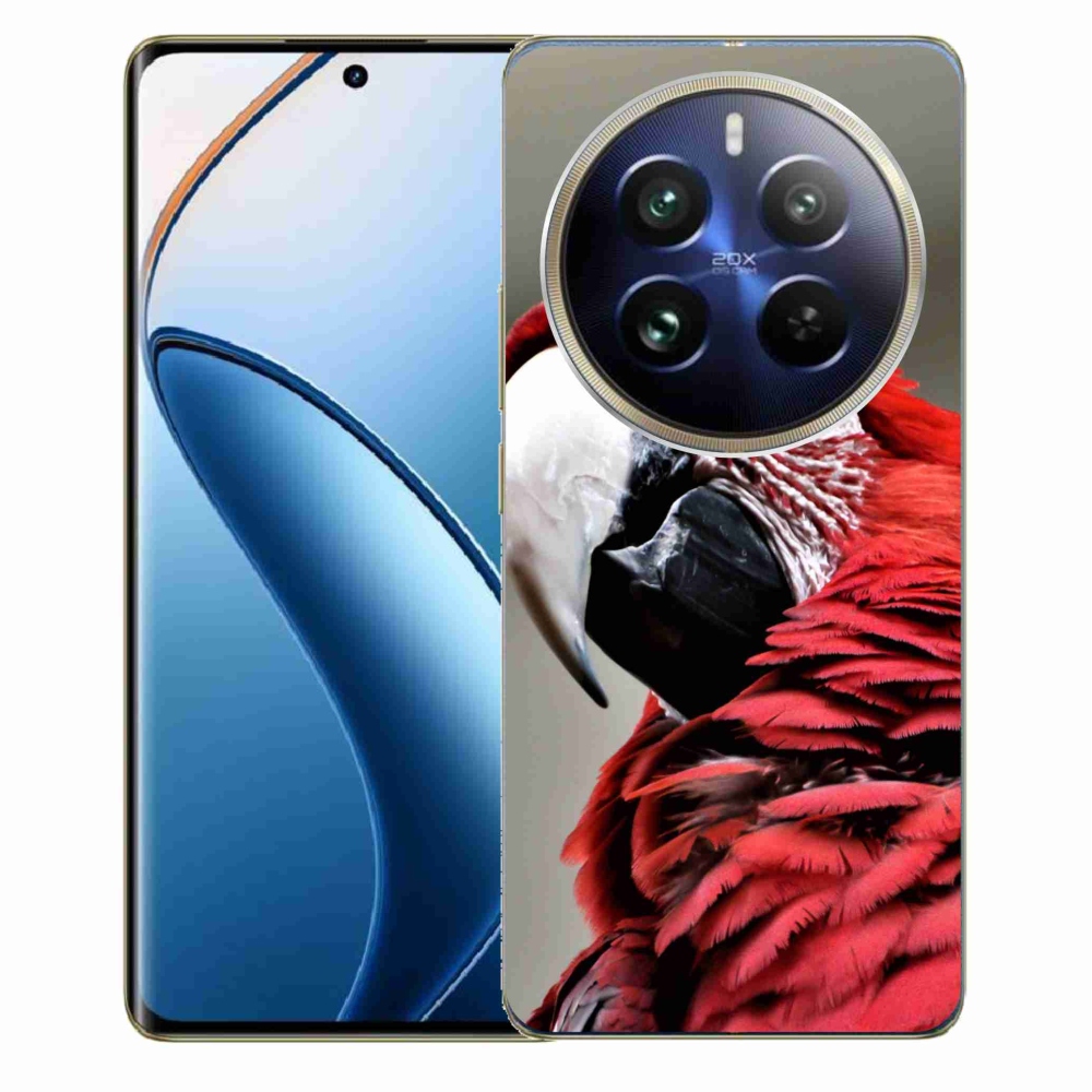 Gél tok mmCase a Realme 12 Pro 5G/12 Pro+ 5G számára - papagájpapagáj piros